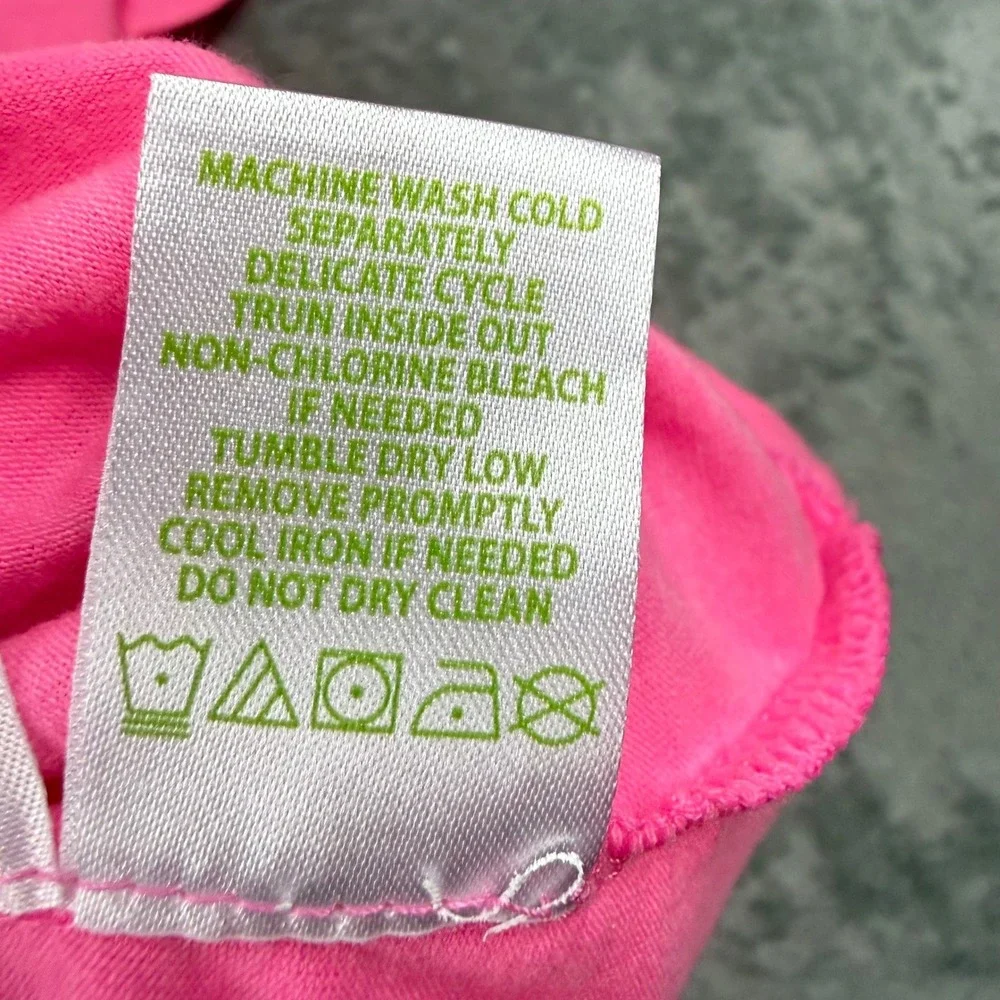 Lilly Pulitzer Size M‎ Bright Pink Lyra Cold-Shoulder Ruffled Top - Picture 4 of 7